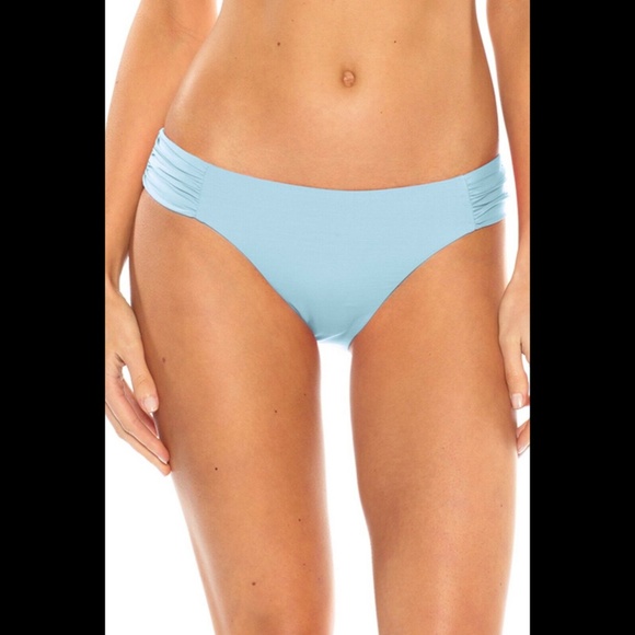 NEW $44 Becca Color Code Shirred Bikini Bottoms blue [ SZ Medium‎ ] - Picture 2 of 11